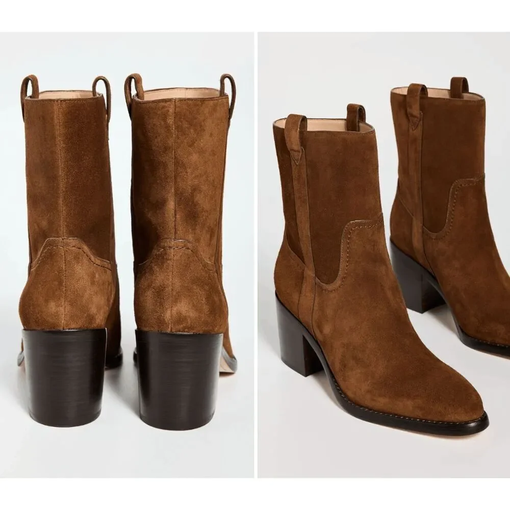 Veronica Beard Carmen Suede Western Booties US 6 $495